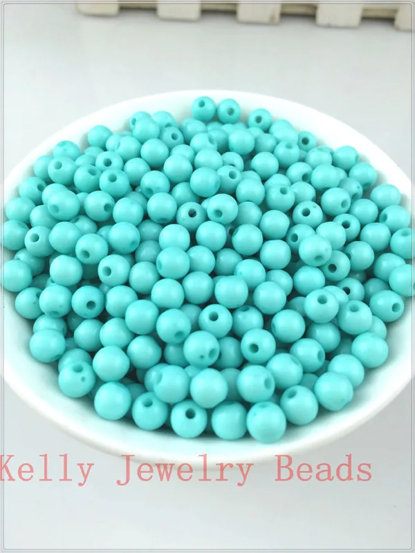 

New Fashion 1000pcs 6mm Baby Blue/Dark Red/Peach Ball Acrylic Round Beads For Jewelry Making Acrylic Chunky DIY Beads Beaded