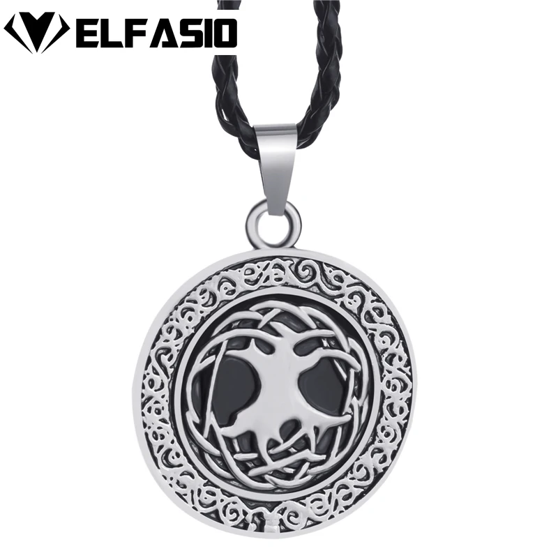 

Men's Boy'sTree of Life Silver Pendant with Black Necklace Wholesale Jewelry LP226