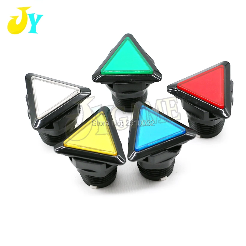 10pcs 39*39*39 LED triangle lights button Arcade button switch 12v Power triangle button Coin operated Arcade game accessories