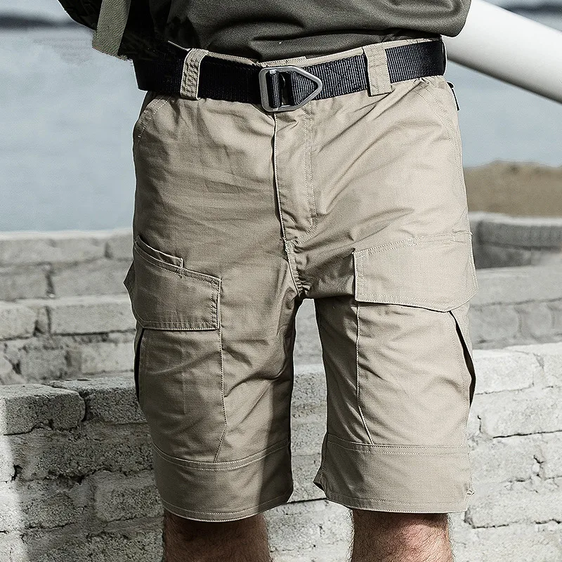 Summer Loose Camouflage Pockets Cargo Shorts Outdoor Climbing Anti Tear Waterproof Cotton Commuting Knee Length Short Trousers