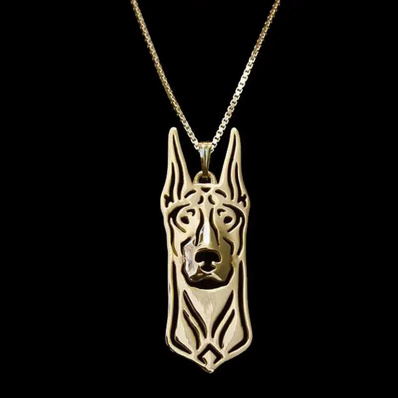 Female Metal Dog Necklaces Lovers\' Doberman Jewelry Pendant Necklaces Drop Shipping