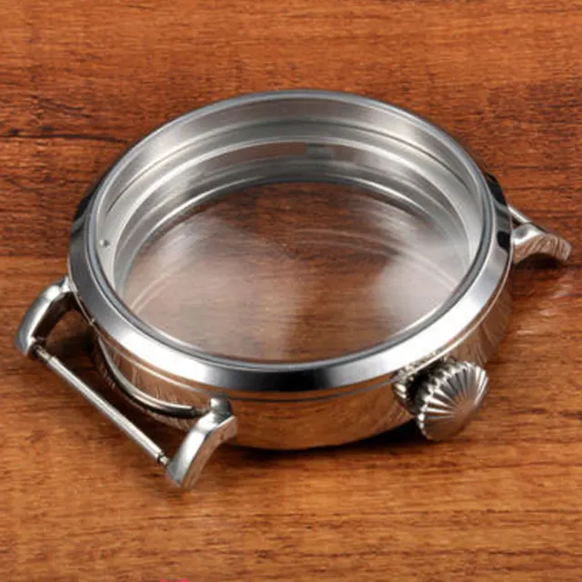 Wysokiej jakości koperta zegarka ze stali nierdzewnej 46 mm pasuje do części do zegarków męskich z mechanizmem ETA 6497 6498