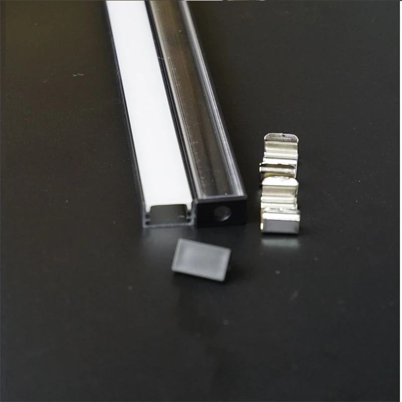 5-30set/Lot 1m 40inch Anodized Black Led Aluminium Profile For 12/24v Strip Flat Slim Aluminum Channel 90/180 Degree Connector