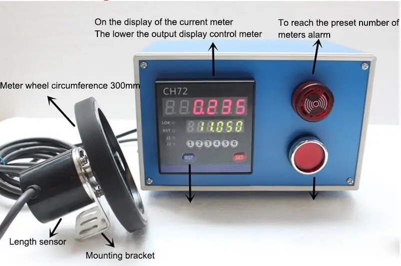 Electronic Digital Meter Electronic Encoder Digital Length Counter Meter Wheel Roll Length Measuring Meter Testing Equipment