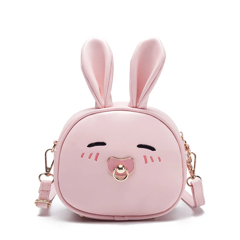 PU Leather Cartoon Rabbit Children Mini Handbag Kids Shoulder Crossbody Money Bag Women Pouch Carteira Feminina for Baby Girls