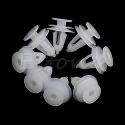 New 20Pcs White Plastic Rivets Retainer Push Clips 9mm Hole for Car Bumper Fender
