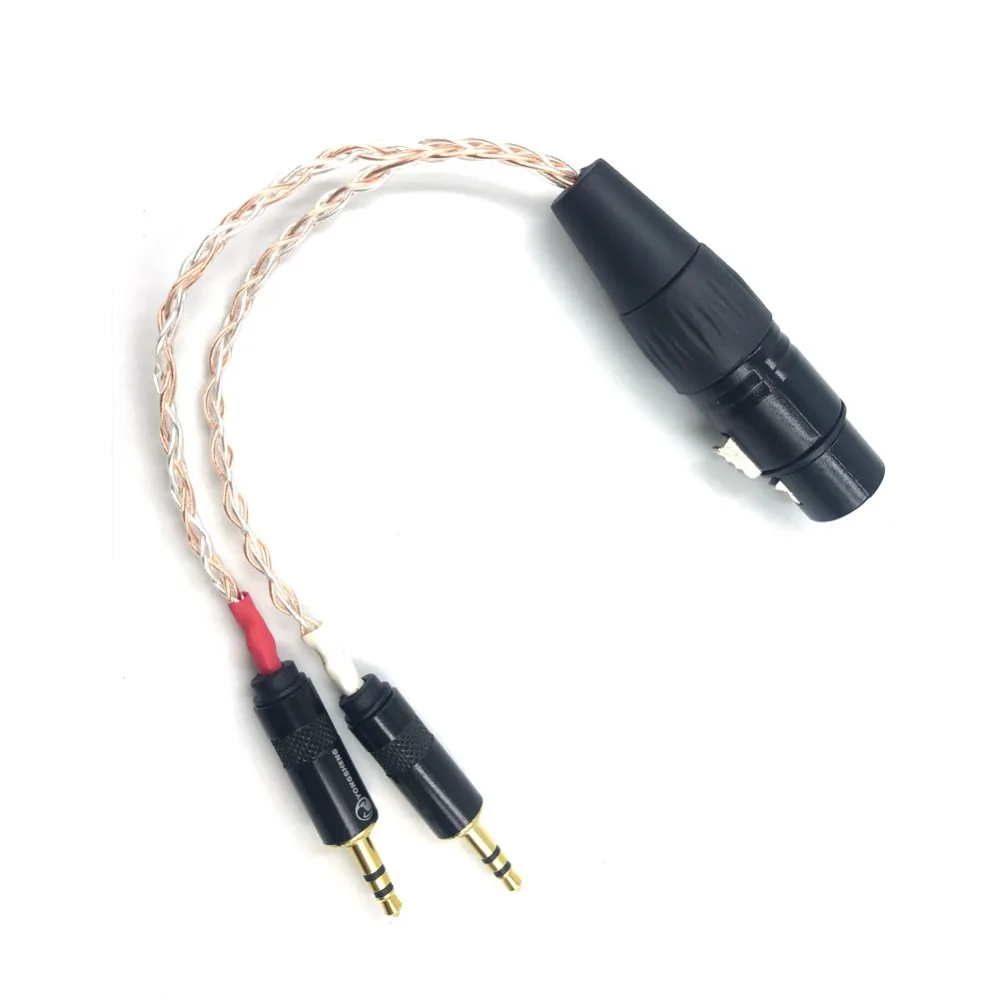 هالدين 8 النوى 7N OCC كابل 2x3.5 مللي متر ذكر إلى 4-pin XLR أنثى محول الصوت المتوازن لمشغل PHA-3 بونو 15 سنتيمتر