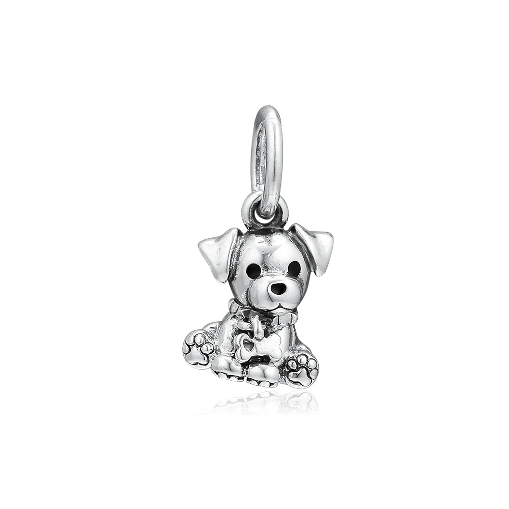 

New 925 Sterling Silver Loyalty Labrador Puppy Dangle Charm Beads Fits Europe Bracelet Necklace Charm Silver 925 Jewelry perles