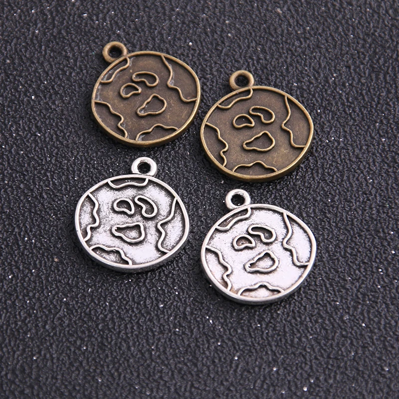 6PCS 20*22mm New Product Surface Two Color Outer Space Charms Planet Rocket Pendant Jewelry Metal Alloy Jewelry Marking