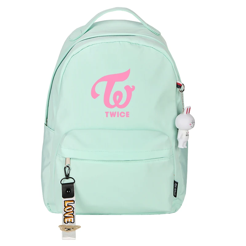 Korean Group TWICE Girl Pink Backpack Candy Color Women Daypack Nylon School Bags for Teenage Girls Mochila Feminina Rugzak