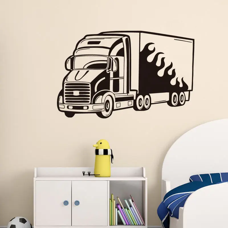 Lorry Truck Kids Room Wall Stickers Vinyl Wall Decal Big Vehicle Home Living Room Art Sticker Hot Selling Wallpaper Mural SA429