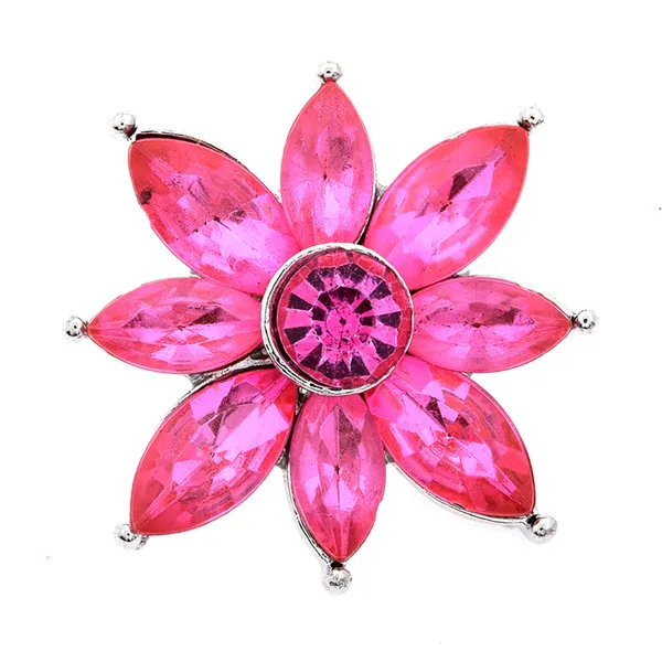 New KZ3001 Beauty Rhinestone Colorful daisy Flowers 18mm snap buttons fit DIY snap jewelry wholesale
