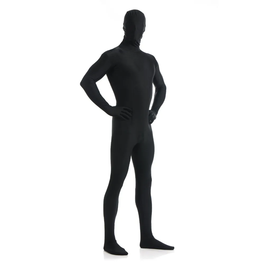 Speerise adulto Spandex Nylon nero Zentai Suit uomo One Piece seconda pelle collant Full Body Zentai costumi personalizzati