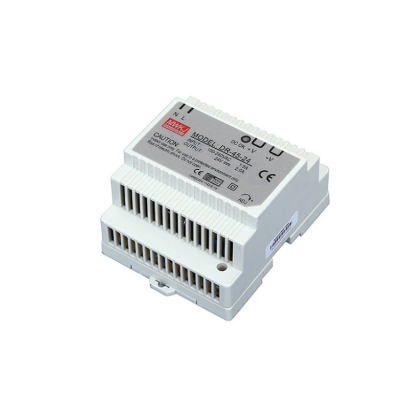 DR45-24V Тип рельсов импульсный источник питания, Регулируемый Импульсный блок питания импульсный источник питания, 24В, импульсный источник питания