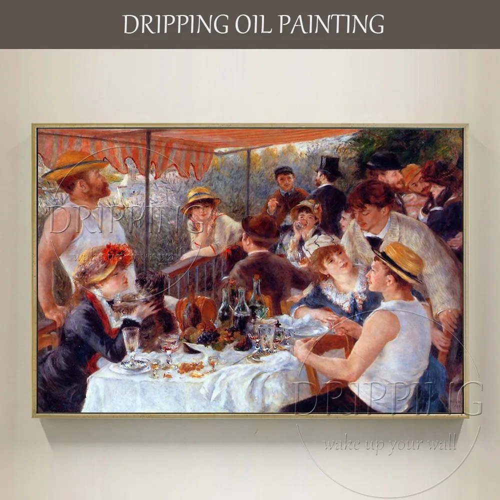 

Hand-painted Luncheon of the Boating Party Oil Painting on Canvas Reproduction Pierre Auguste Renoir Oil Painting for Wall Decor