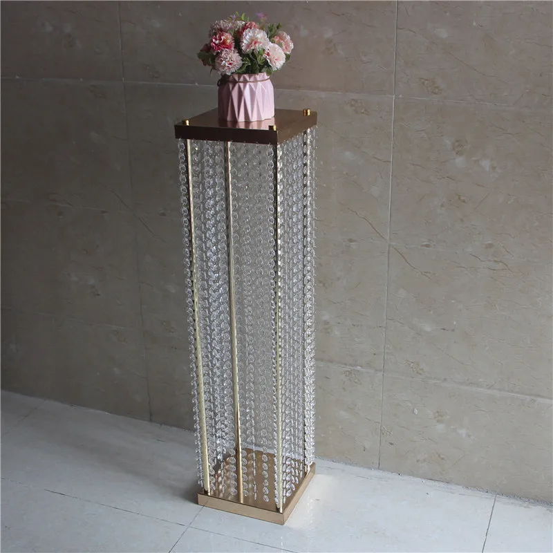 2018 Wedding Props Acrylic Crystal Bead Curtain Road Cited Iron Shelf Flower Guide for Party Table Centerpieces Aisle Decoration