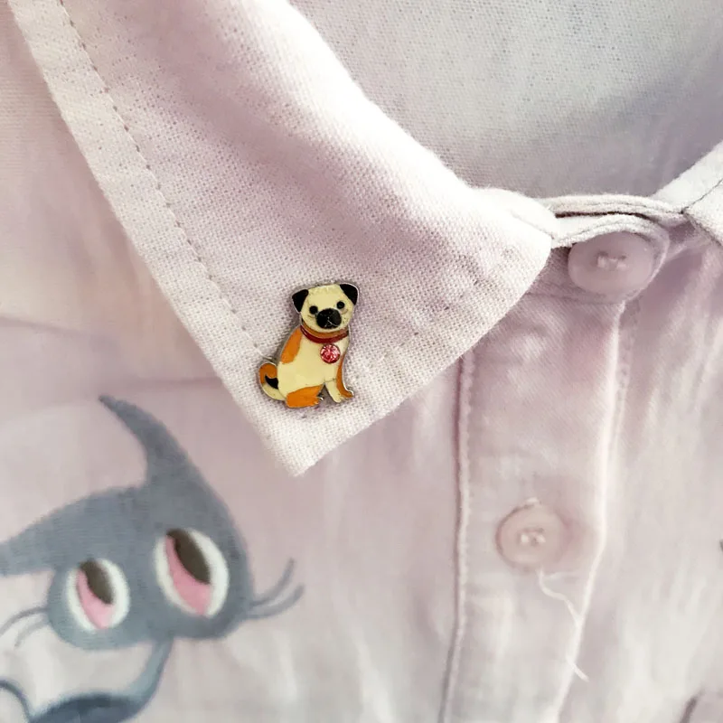 Brooch Pins suit man Pins dogs Pendant Decorated Cute Pug pet Brooches for Jewelry Women Fashion Charm Gifts Badges bag hat