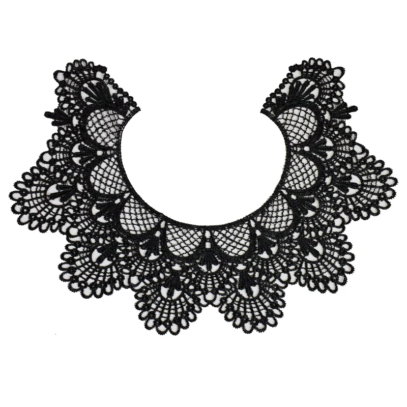 White collar Venise Floral Embroidered Applique Trim Decorated Lace Neckline Collar Sewing Scrapbooking BW137