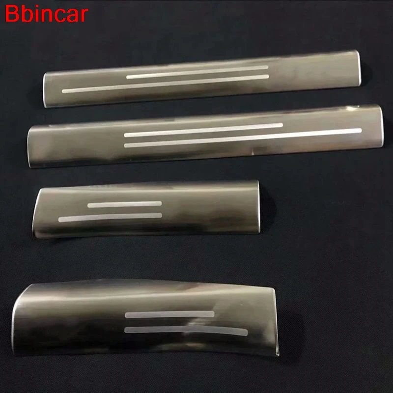 For Audi Q2 2017 2018 2019 Stainless Steel Door Interior Sill Foot Plate Guard Protector Cover Trim Car Styling Accessories