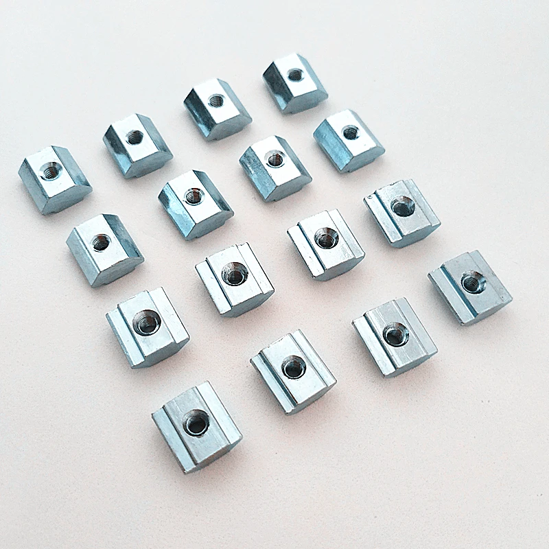 100pcs 20-M3 T Nut 20-M4 20-M5 20-M6 T Sliding Nut Square Block t nut Nuts for 2020 Series EU Type Aluminum Profile Accessories