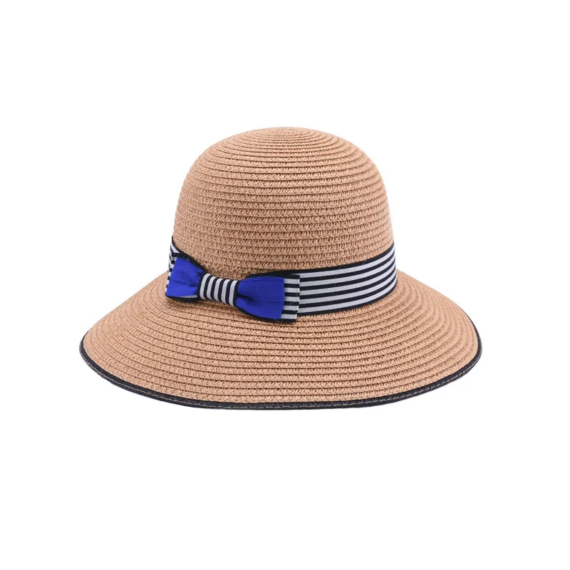 

Bowknot Sun Hat New Korean Version Sunshade Straw Hats Summer Ladies Holiday Foldable Fisherman Cap Outdoor Beach Sun Caps H069