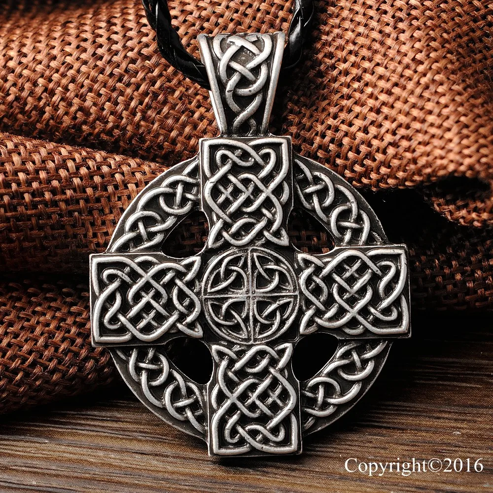 LANGHONG 1pcs Armenian cross Pendant Necklace Solar Cross Celtics Armenian Druid Amulet Pendant Necklace