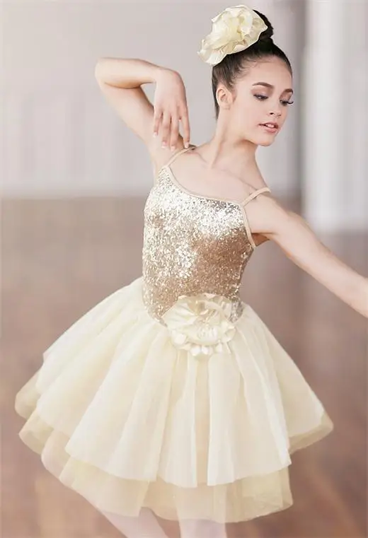 Girls Ballet Dancing Dress Children\'s Adult Ballet Performance Skirt Female Gold Yarn Fluffy Tutu Costumes Stage Costume D-0435