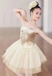 Girls Ballet Dancing Dress Children's Adult Ballet Performance Skirt Female Gold Yarn Fluffy Tutu Costumes Stage Costume D-0435