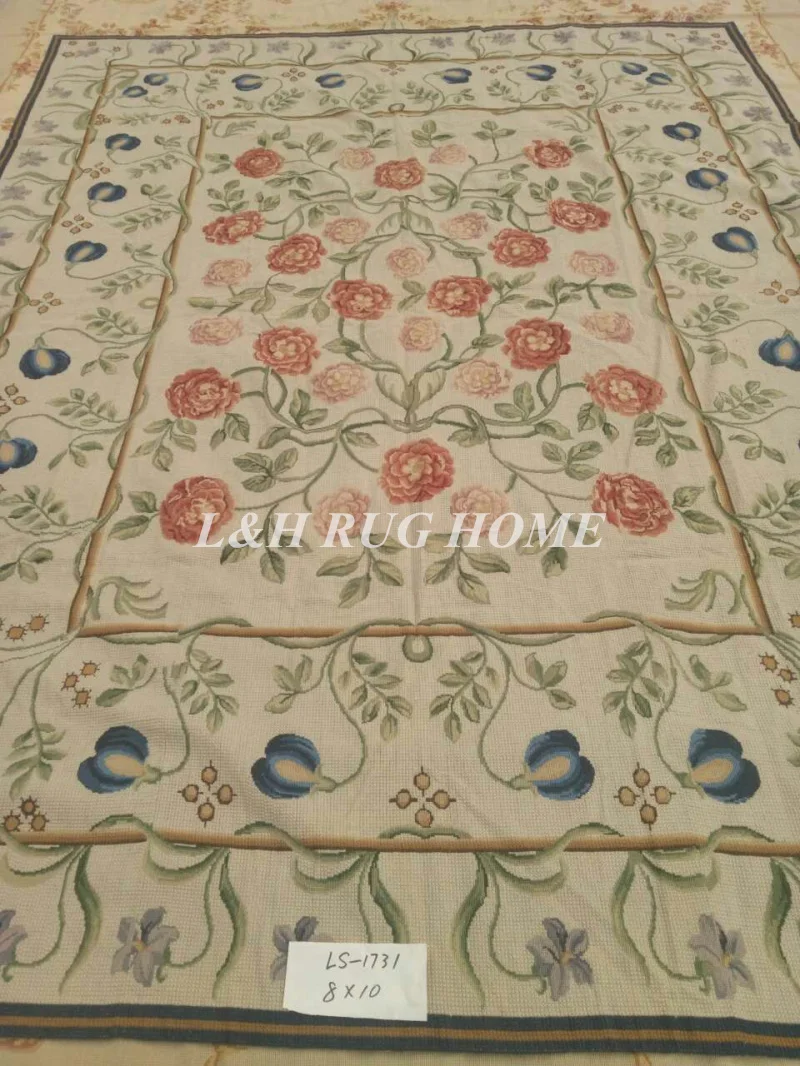 

Free shipping 8'X10' antique Hand Stitched needlepoint rugs, handmade wool rugs wholesale prices NEW STORE PROMOTION