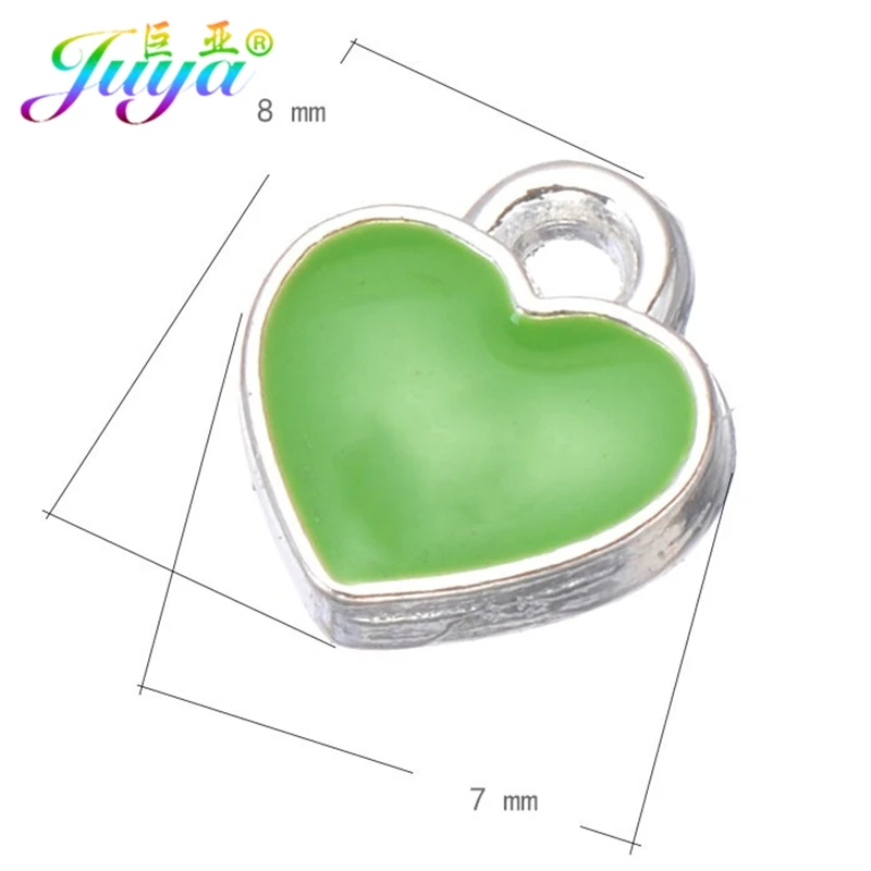 Juya 50pcs/lot Wholesale DIY Enamel Charms Gold/Silver Color Star Heart Pendant For Fashion Charms Jewelry Making