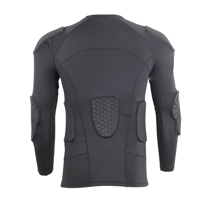 Padded Compression Shirt Rib Chest Protector for Football Basketball Paintball Cycling Men\'s Padded Compression Shirt Protective