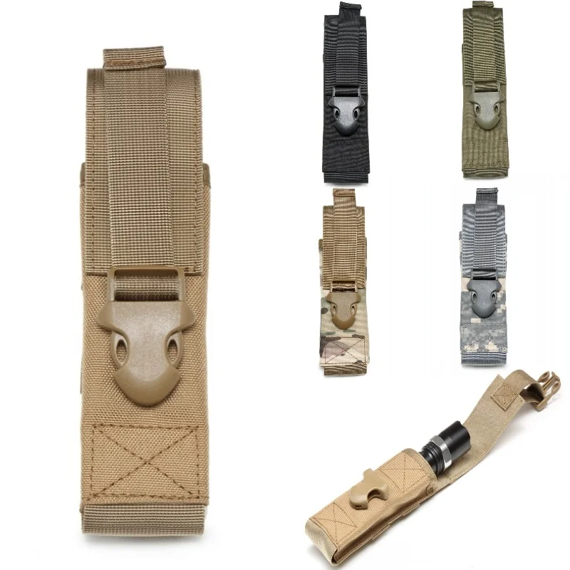 

1000D Nylon Airsoft Tactical Molle Flashlight Pouch Torch Holder EDC Tool Bag Camping Hiking Hunting Light Holster