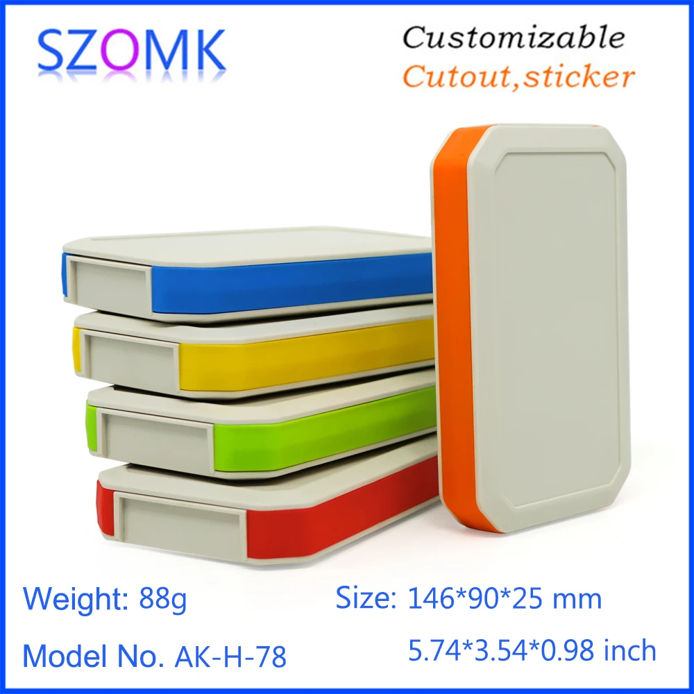 1 Piece 146*90*25mm customizable plastic box for electronics project szomk abs plastic handheld enclosure for pcb device box