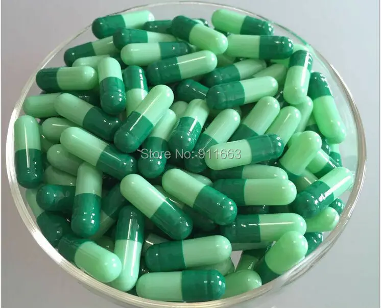 2#  5,000pcs Empty Capsules!Green-Light Green Capsule Pill,Hard Gelatin Capsule Pill Case,Medicine Packing(Joined or Oeperated )