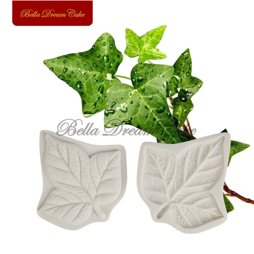 2Pcs/set Grape Leaf Veiner Silicone Mold  DIY 3D Soap GumPaste Mold Fondant Sugarcraft Mould Set Cake Decorating Tool Bakeware