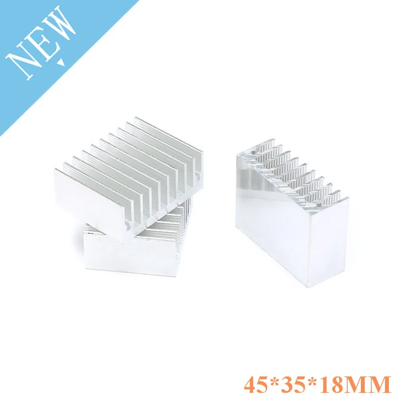 Disipador de calor para Transistor, radiador de refrigeración de aluminio, módulo de Transistor IC de potencia LED, 45x35x18mm, PBC