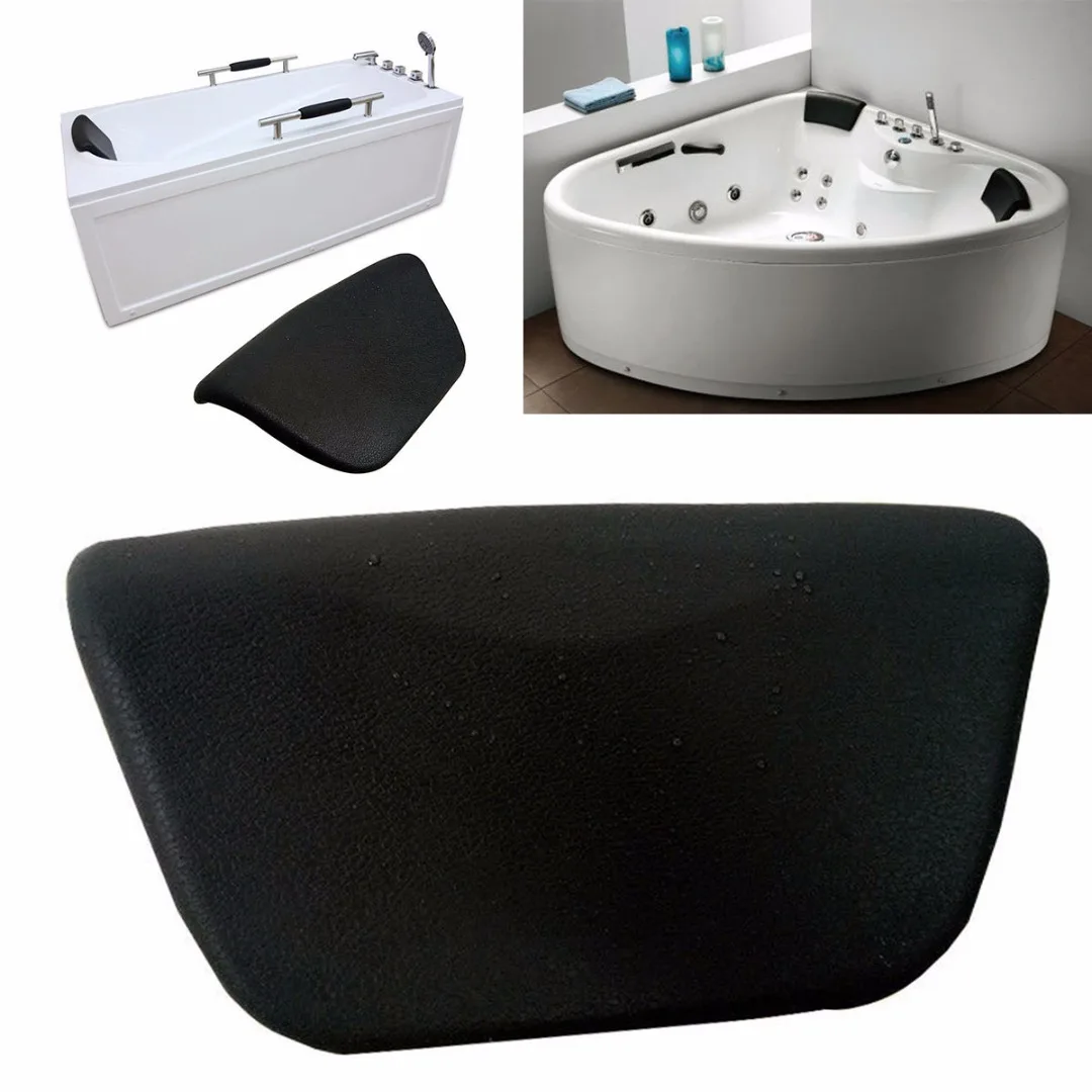 JX-LCLYL PU Bath Pillow Bathtub Spa Head Rest Neck Support Back Comfort Gift Tub Black