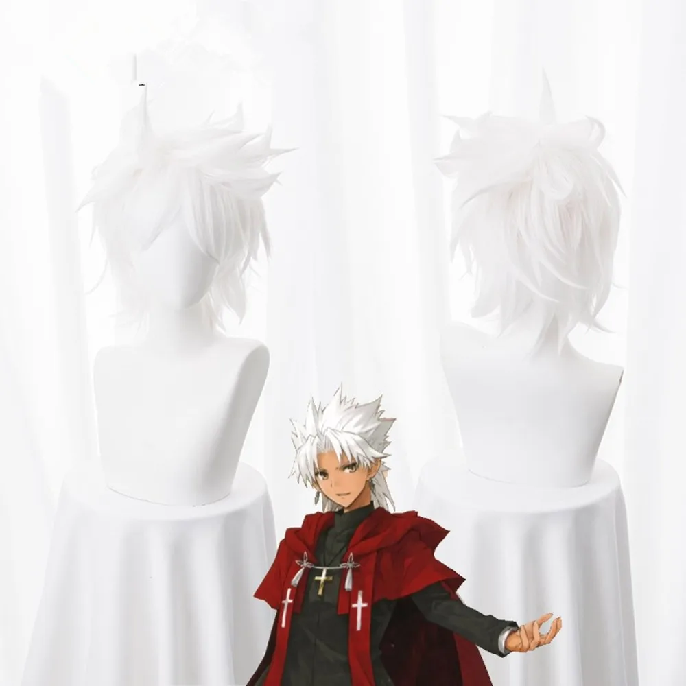 Fate apocrypha shirou kotomine peruca cosplay dia das bruxas homem menino destino grande encomenda perucas dia das bruxas carnaval festa peruca + peruca boné