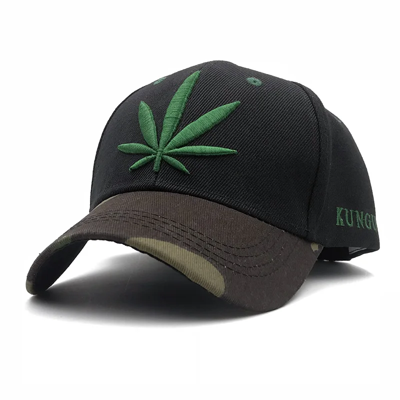 3D Embroidery Maple leaf Cap weed Colors Men Women Brand Baseball Caps 2018 Snapback Hats Street Dance Cap Adjustable Bone