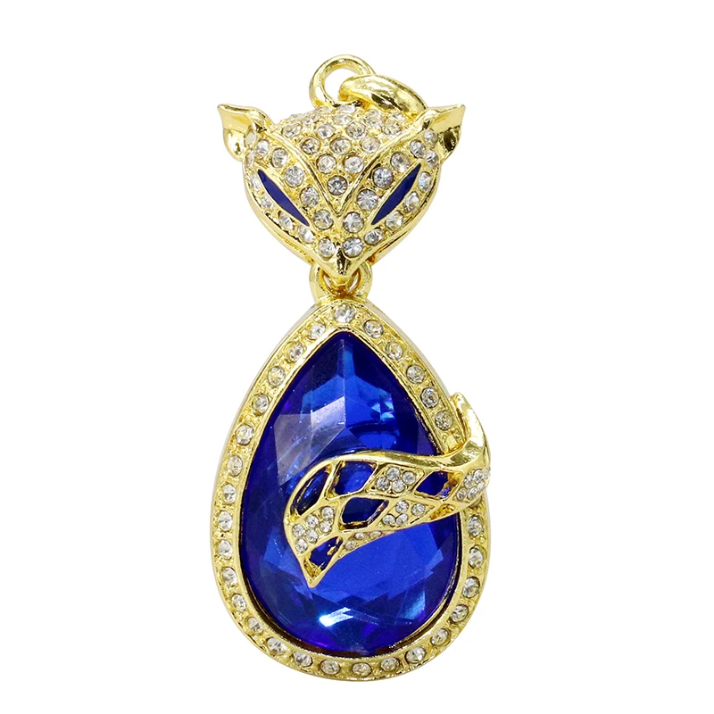 Tinh Thể Động Vật Cáo Cát USB Đèn LED Ngón Tay Cái Dính Ổ Đĩa Flash 4GB 8GB 16GB 32GB 64GB Trang Sức Vòng Cổ Bút Quà Tặng