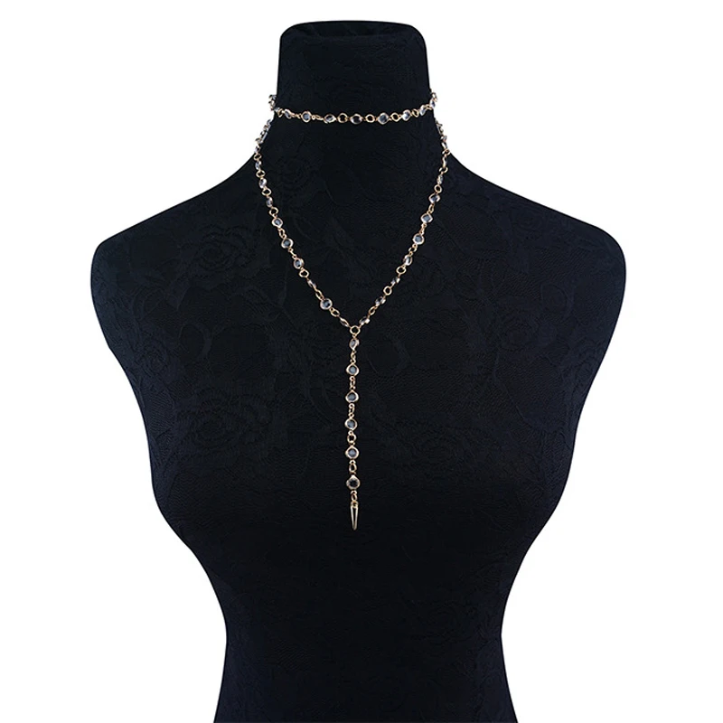 Hot Newest fashion jewelry accessories  punk  long size  crystal    pendant  Necklace for couple lovers\'  N415