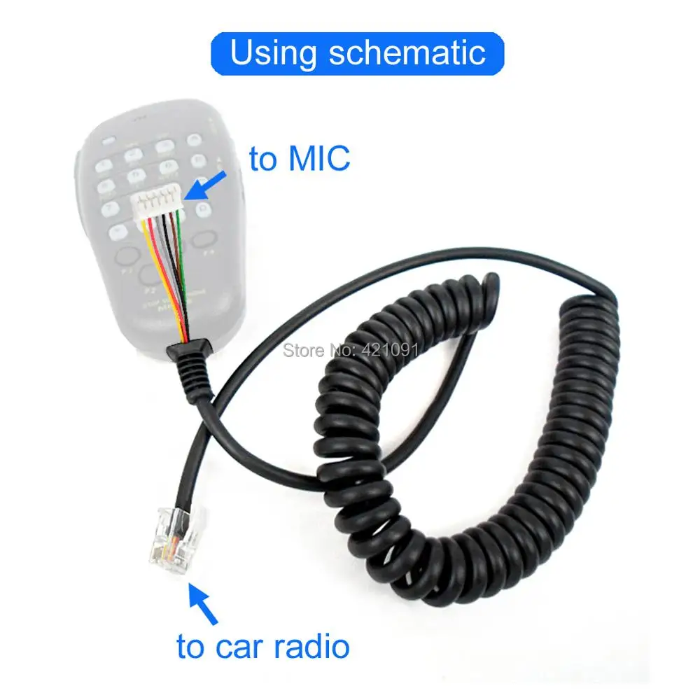 MH-48A6J 6 Pin Hand Microphone Cable for Yaesu FT-7800 FT-8800 FT-8800r FT-8900 FT-8900r FT-7900r Car Radio MIC Cord