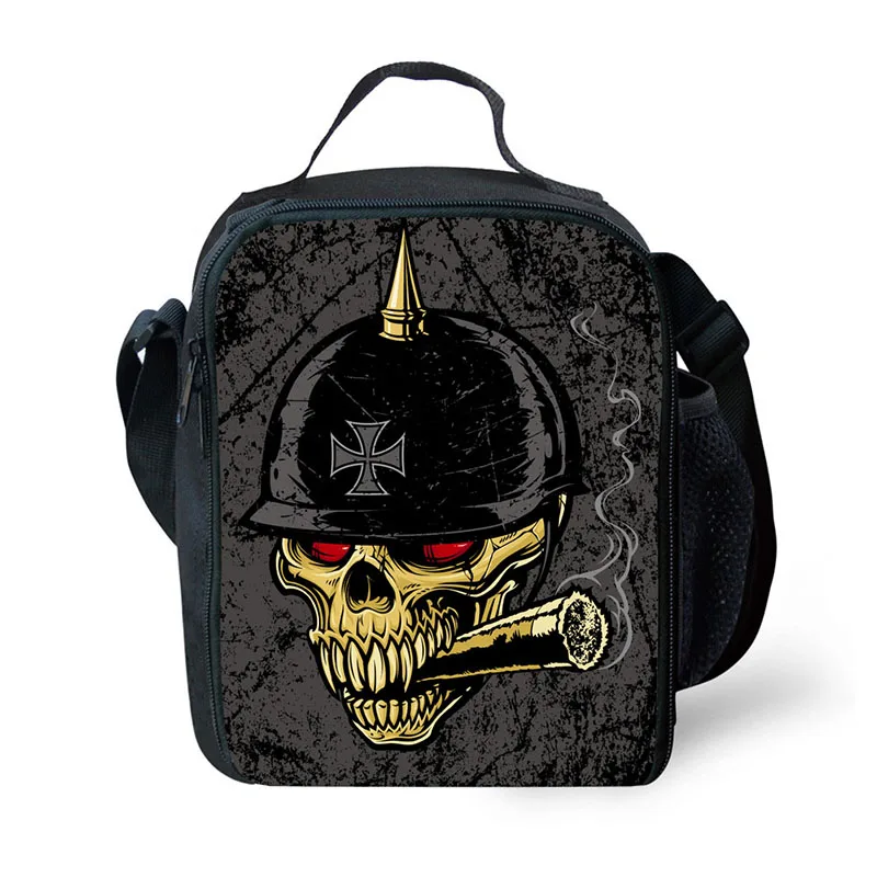 Brand lunch lunch bag skull pattern print lunch box portable freezer picnic food bag lunch bag fresh bag