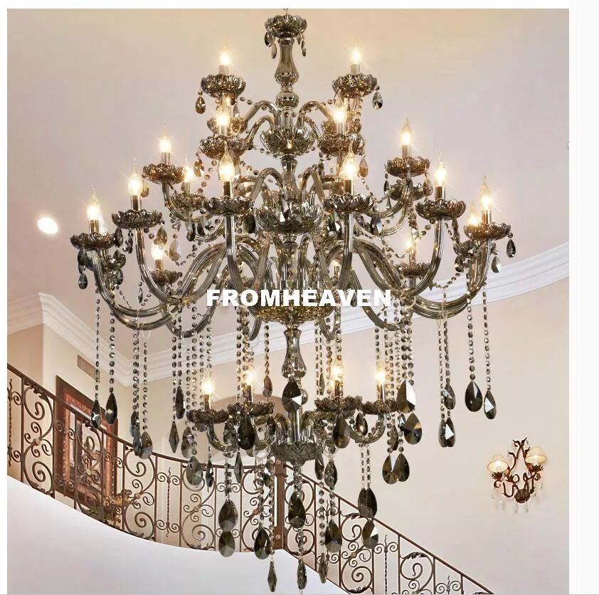 

Modern 30L D120cm Crystal Chandeliers Lighting for Livingroom Bedroom Indoor Lamp K9 Crystal Lustres De Teto Ceiling Chandelier