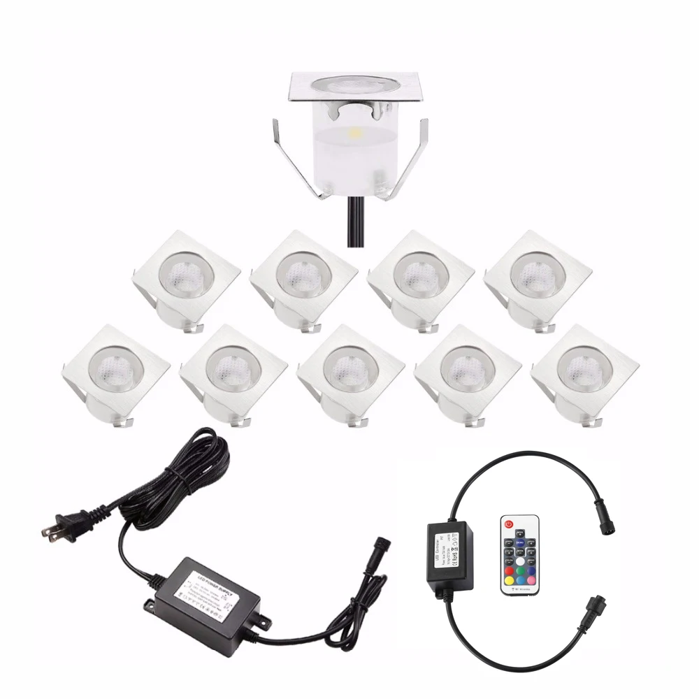 

10pcs/set Path Ground Inground, Patio, Sidewalk, Stair Step, Garden 3 Leds/1 Led 40LM; 6LM Uplight for Outdoor Lighting B113-10