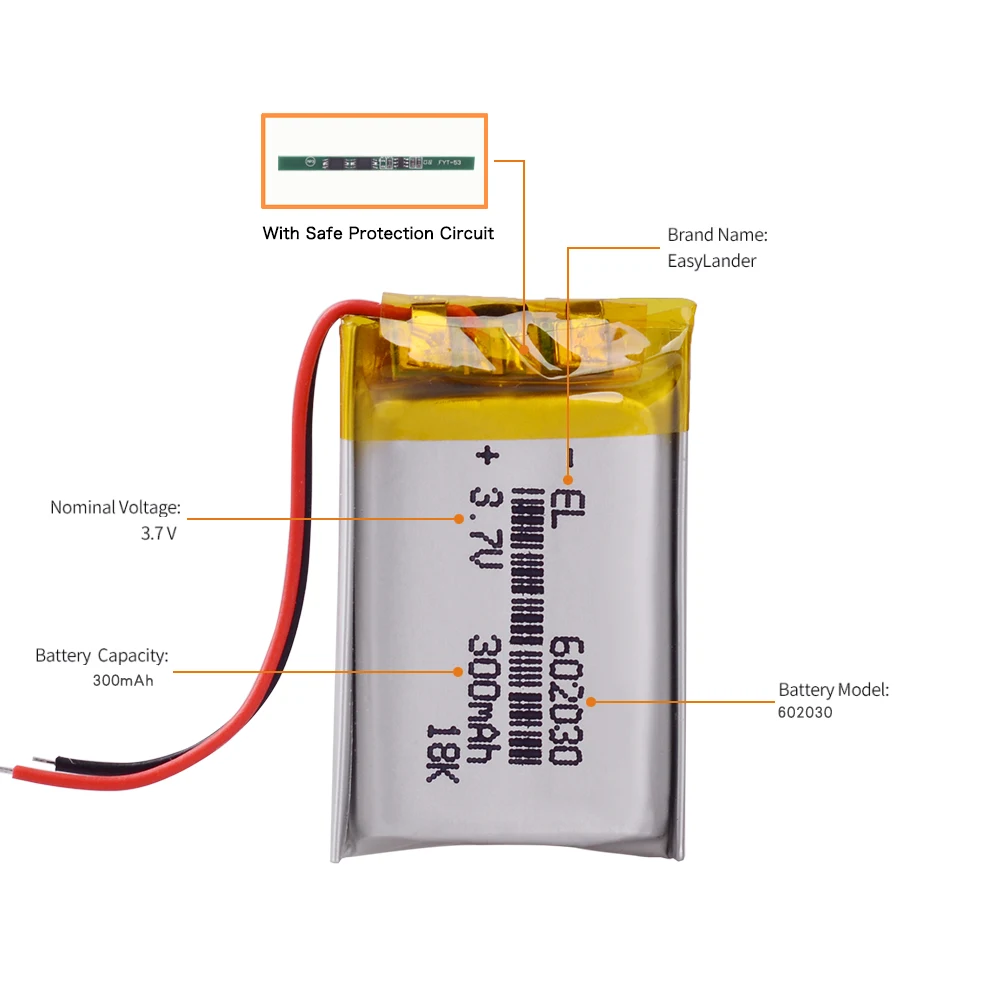 3.7V 300mAh 602030 Lithium li-Polymer Li-ion Battery for headphones mouse avto registratora video recorder-found mouse Bloody R7