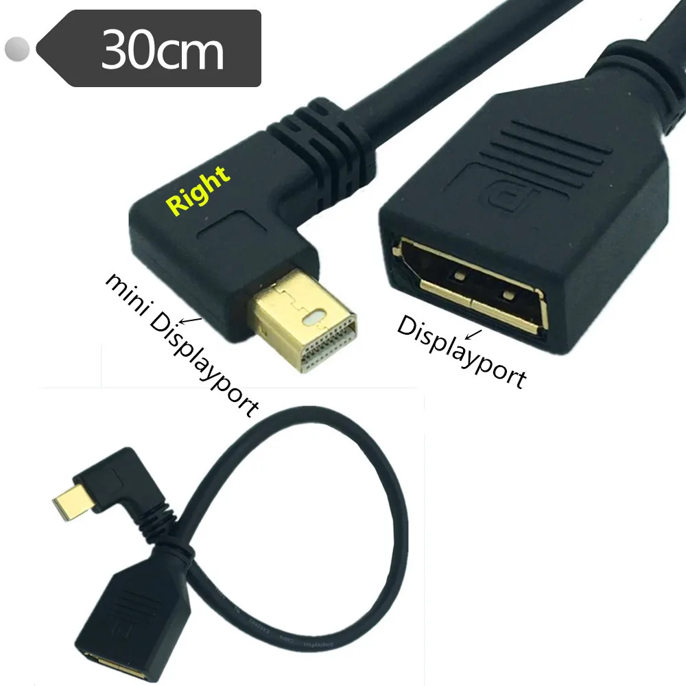 30 ซม. TB Mini DisplayPort ไปยัง DisplayPort หญิงอะแดปเตอร์แปลงสายเคเบิล DP ชาย DP 0.3 ม
