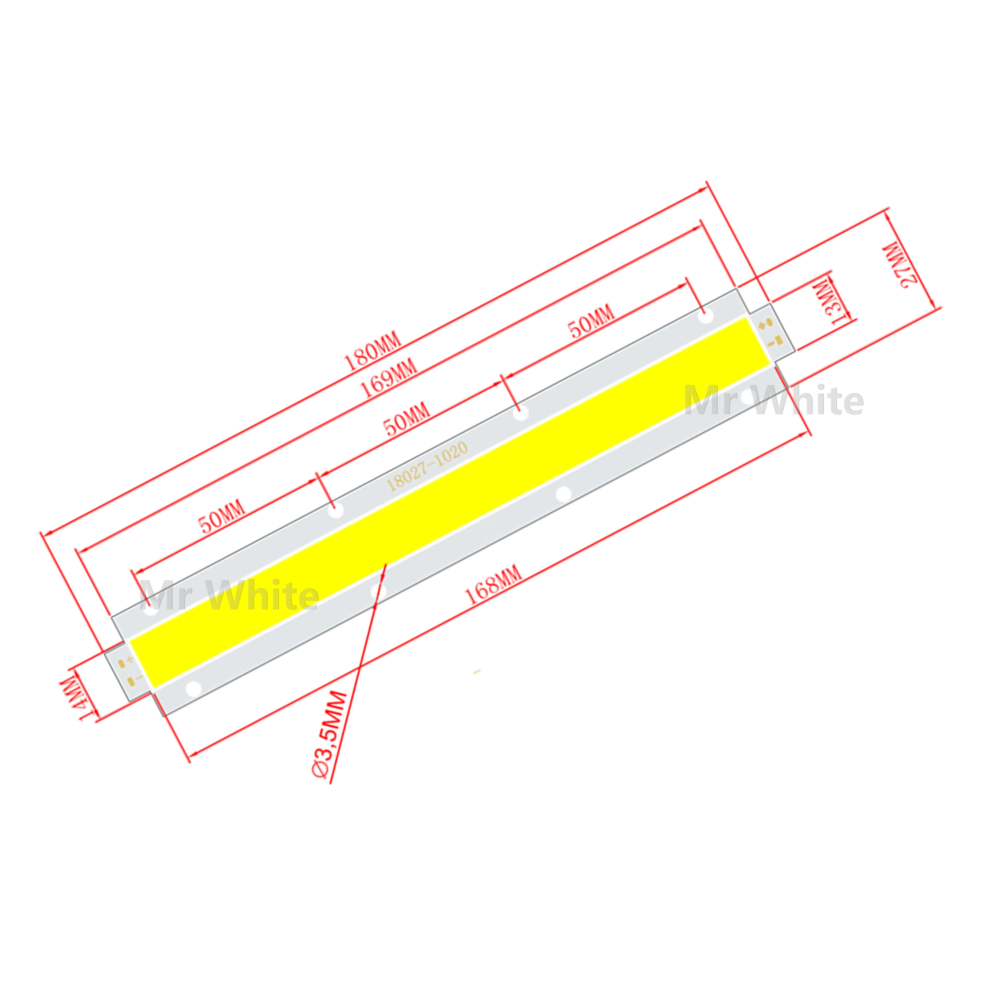 Hot Sale High Power LED COB Strip 30-33V DC Outdoor Multifunction 100W 180mm 27mm Warm White FLIP Chip Light Source