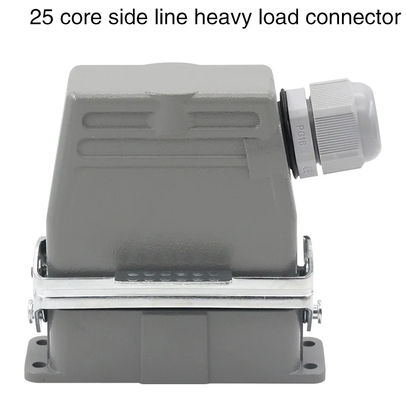 Imagem -02 - Conector Retangular Reforçado Embutido 25 Núcleos Prensa Fria Industrial Tomada de Aviação à Prova d Água 10a