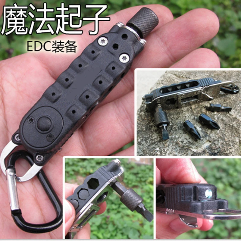 EDC Multifunction Screwdriver Sets EDC Pocket Keychain Screwdriver With Phillips Slot Hex Screwdriver And LED Light